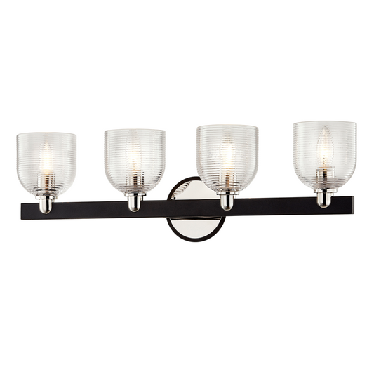Troy Munich Vanity Light Carbide Black, Polished Nickel