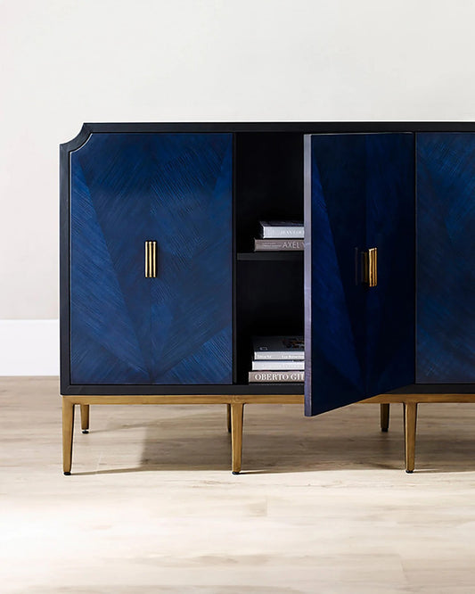 Kallista Blue Cabinet, Currey and Company (3000-0082 NGJG)