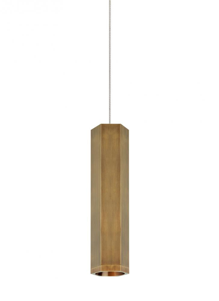 Visual Comfort Modern Blok Pendant Aged Brass