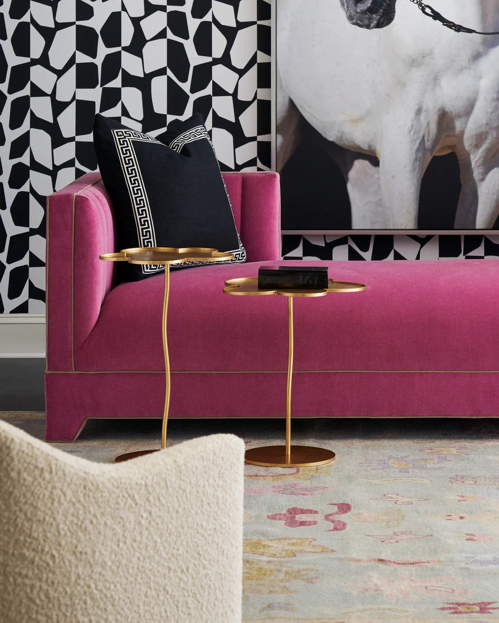 Fleur Large Gold Accent Table, Currey and Company (4000-0068 NKG2)