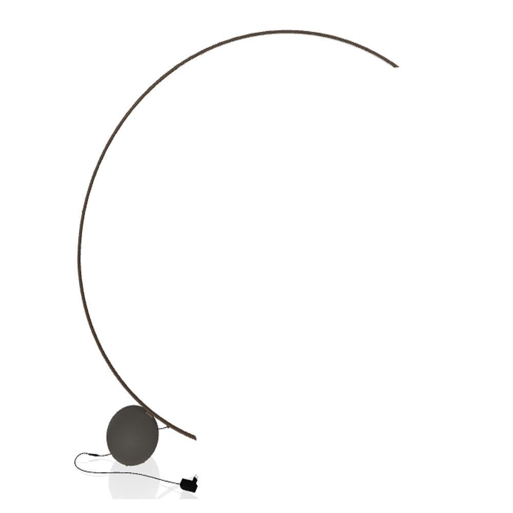 Bontempi Casa Circle Floor Lamp, 1-Light, Integrated LED, Dark Brass, Anthracite Concrete, 81.89"H (56.33 M028 PC003 8021V9X) Dark Brass, Anthracite