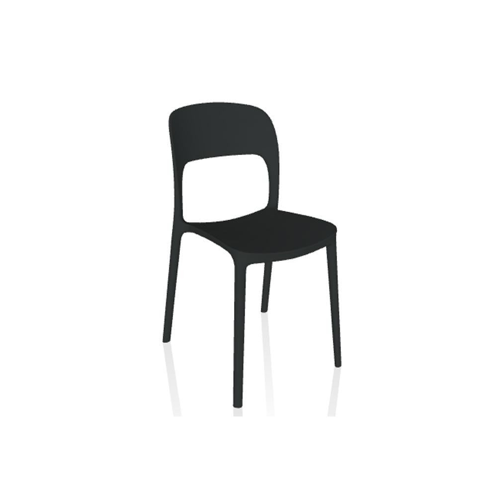 Bontempi Casa Gipsy Stacking Chair, Anthracite, 33.46"H (40.09 Z039 8021W7K) Anthracite
