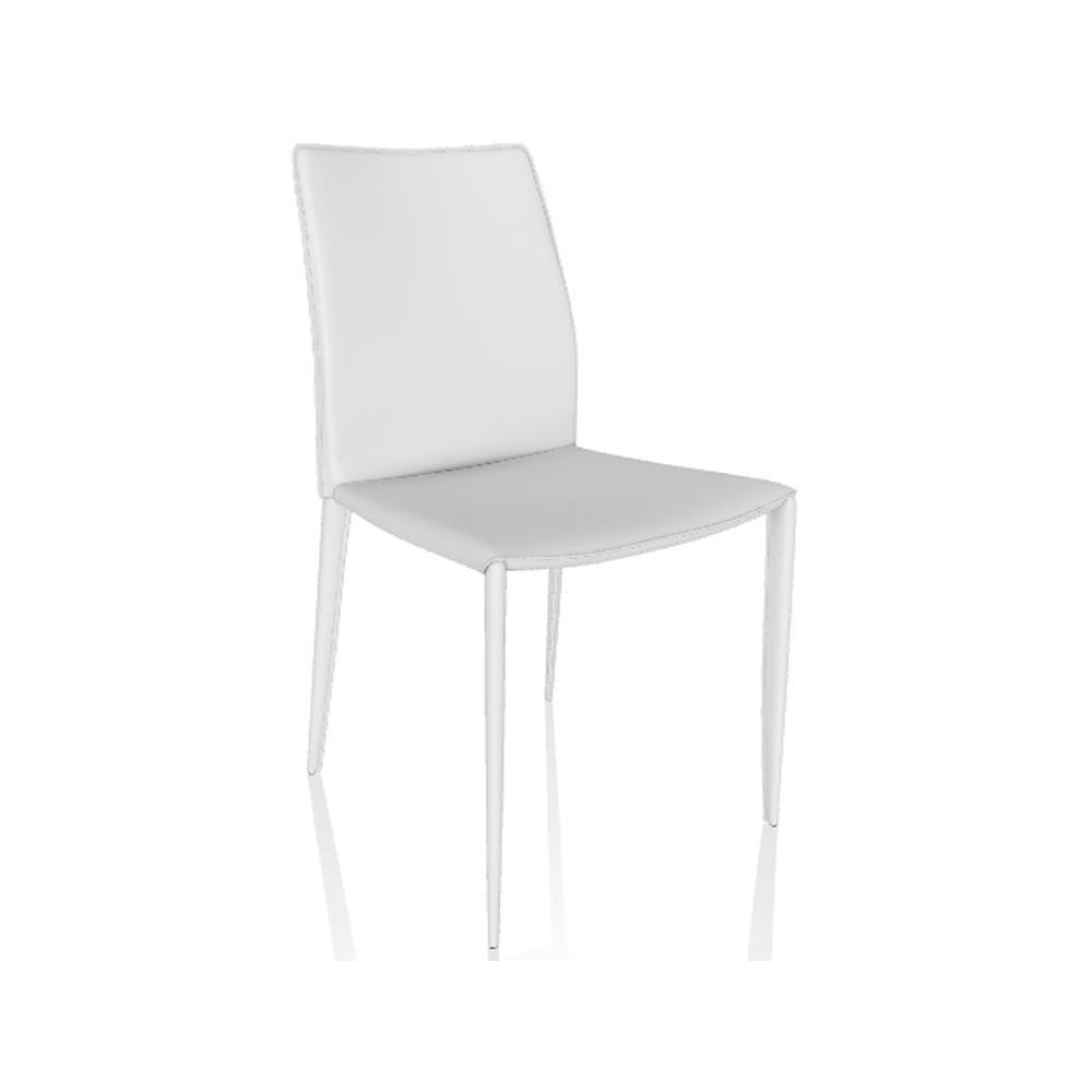 Bontempi Casa Linda Chair, White, White Frame, 35.83"H (04.26 Q429 8021W72) White, White