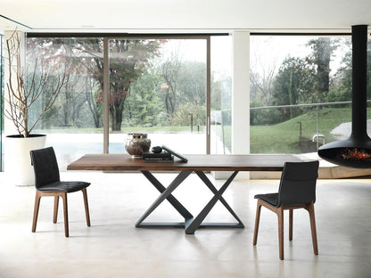 Bontempi Casa Millennium Table, Anthracite, Walnut Top, 98.5"W (20.39 M310 L006 8021VA9)