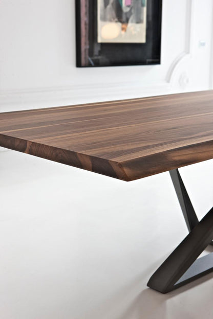 Bontempi Casa Millennium Table, Anthracite, Walnut Top, 98.5"W (20.39 M310 L006 8021VA9)