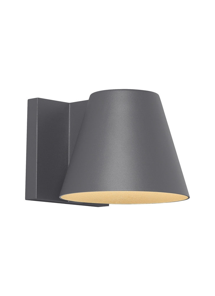 Visual Comfort Modern Bowman Outdoor Wall Sconce Black, Charcoal