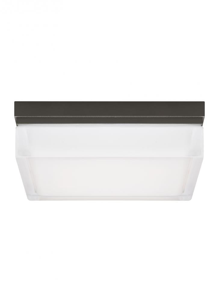 Boxie Outdoor Flush Mount, 1-Light, LED, Antique Bronze, 9"W (700BXLZ-LED3 703TDRZ)