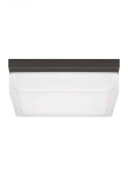 Boxie Outdoor Flush Mount, 1-Light, LED, Antique Bronze, 9"W (700BXLZ-LED 703TCWT)
