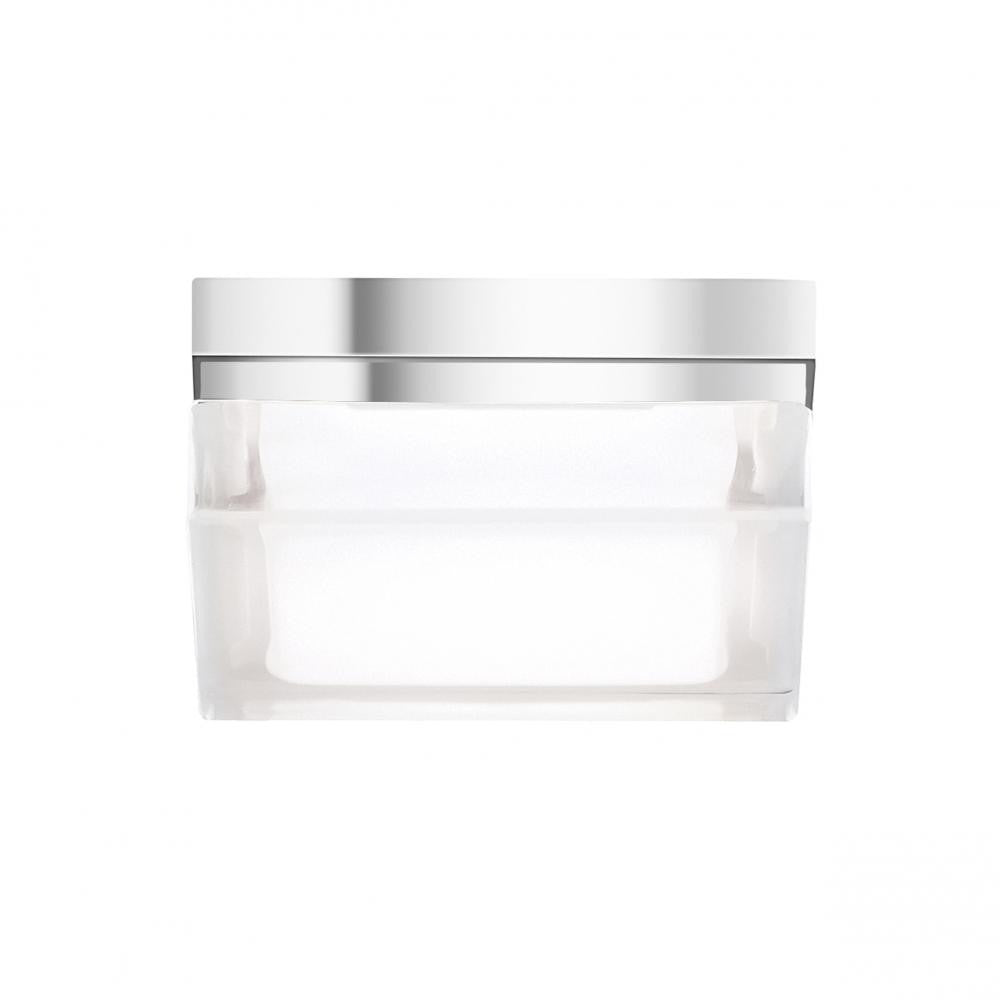 Visual Comfort Modern Boxie Outdoor Flush Mount Chrome