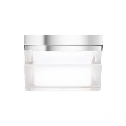 Visual Comfort Modern Boxie Outdoor Flush Mount Chrome