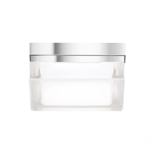 Visual Comfort Modern Boxie Outdoor Flush Mount Chrome