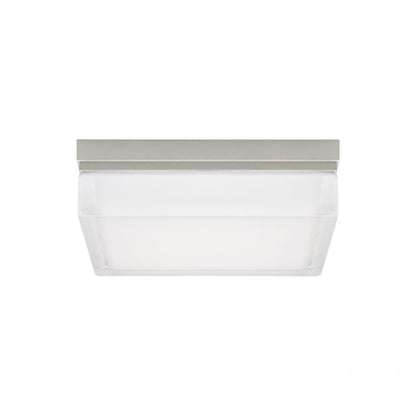 Visual Comfort Modern Boxie Outdoor Flush Mount Nickel, Satin Nickel