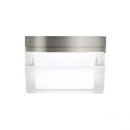 Visual Comfort Modern Boxie Outdoor Flush Mount Nickel, Satin Nickel