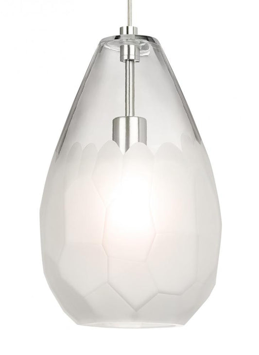 Visual Comfort Modern Briolette Grande Outdoor Pendant Nickel, Satin Nickel