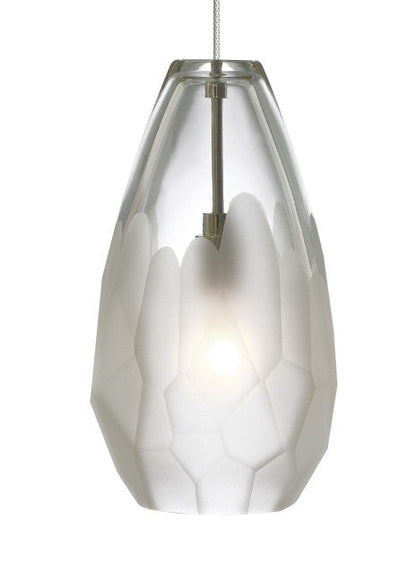 Briolette Pendant FreeJack - Satin Nickel, Frost glass