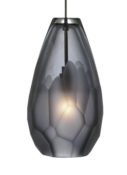 Briolette Pendant MonoPoint - Antique Bronze, Smoke glass, Xenon