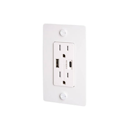 Buster + Punch 1G Combination Duplex Outlet And Usb-A + C Charger White