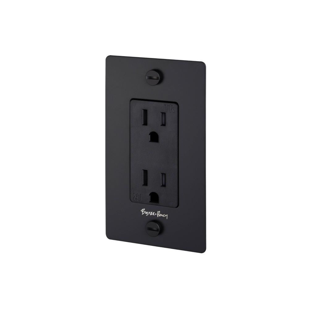 Buster + Punch Buster + Punch 1G Duplex Outlet Black