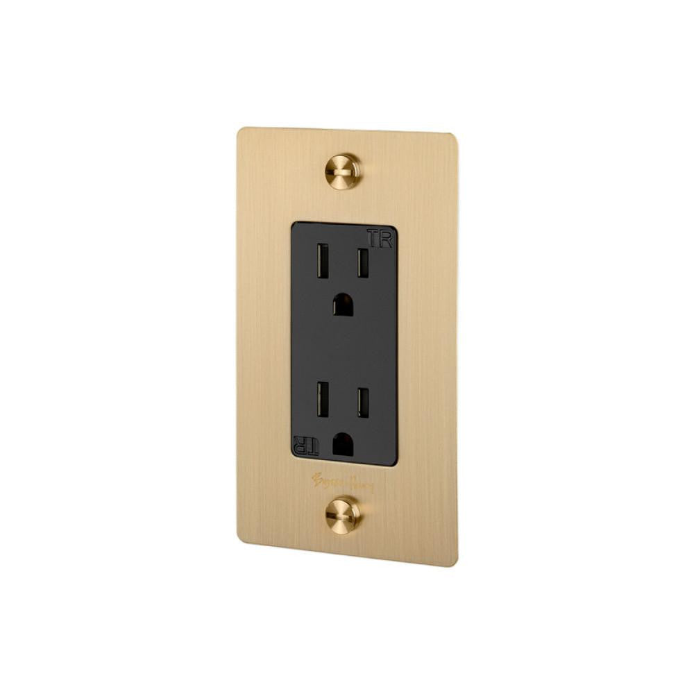 Buster + Punch Buster + Punch 1G Duplex Outlet Brass