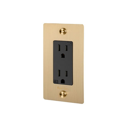 Buster + Punch Buster + Punch 1G Duplex Outlet Brass