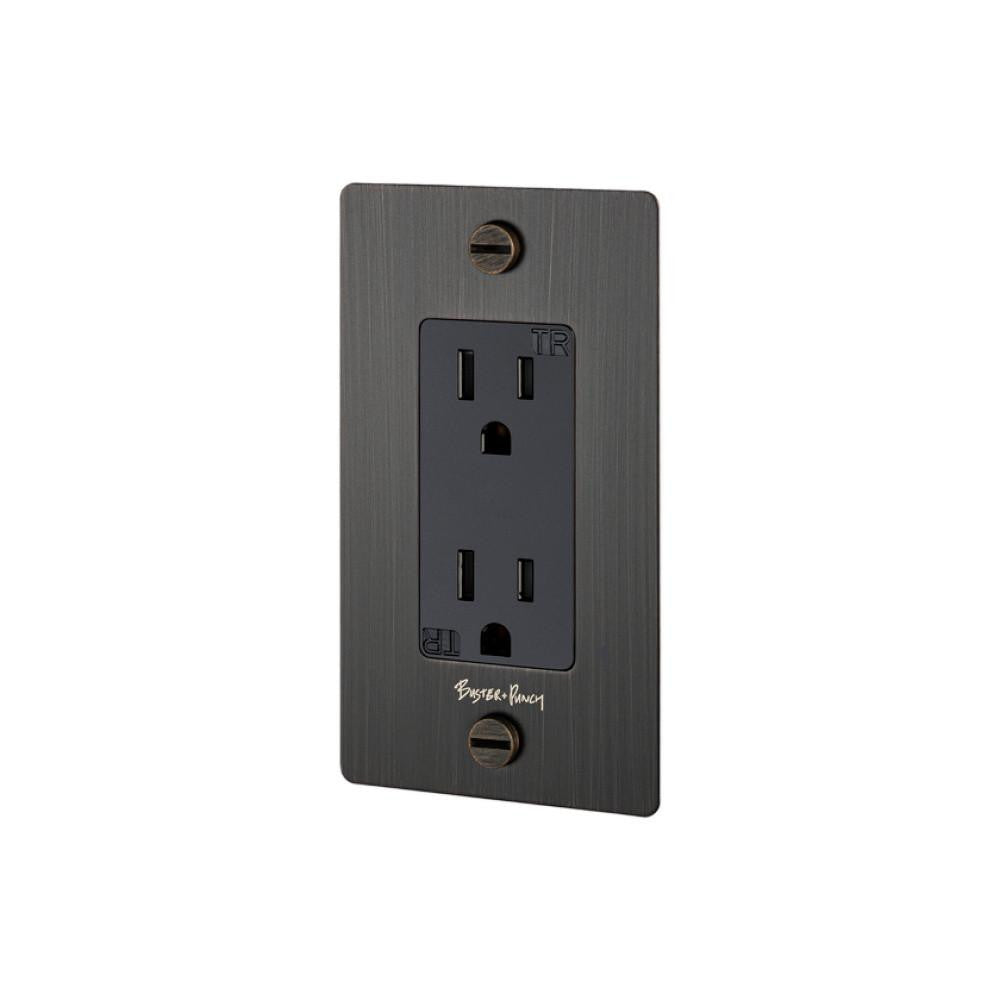 Buster + Punch Buster + Punch 1G Duplex Outlet Smoked Bronze