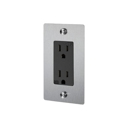 Buster + Punch Buster + Punch 1G Duplex Outlet Steel