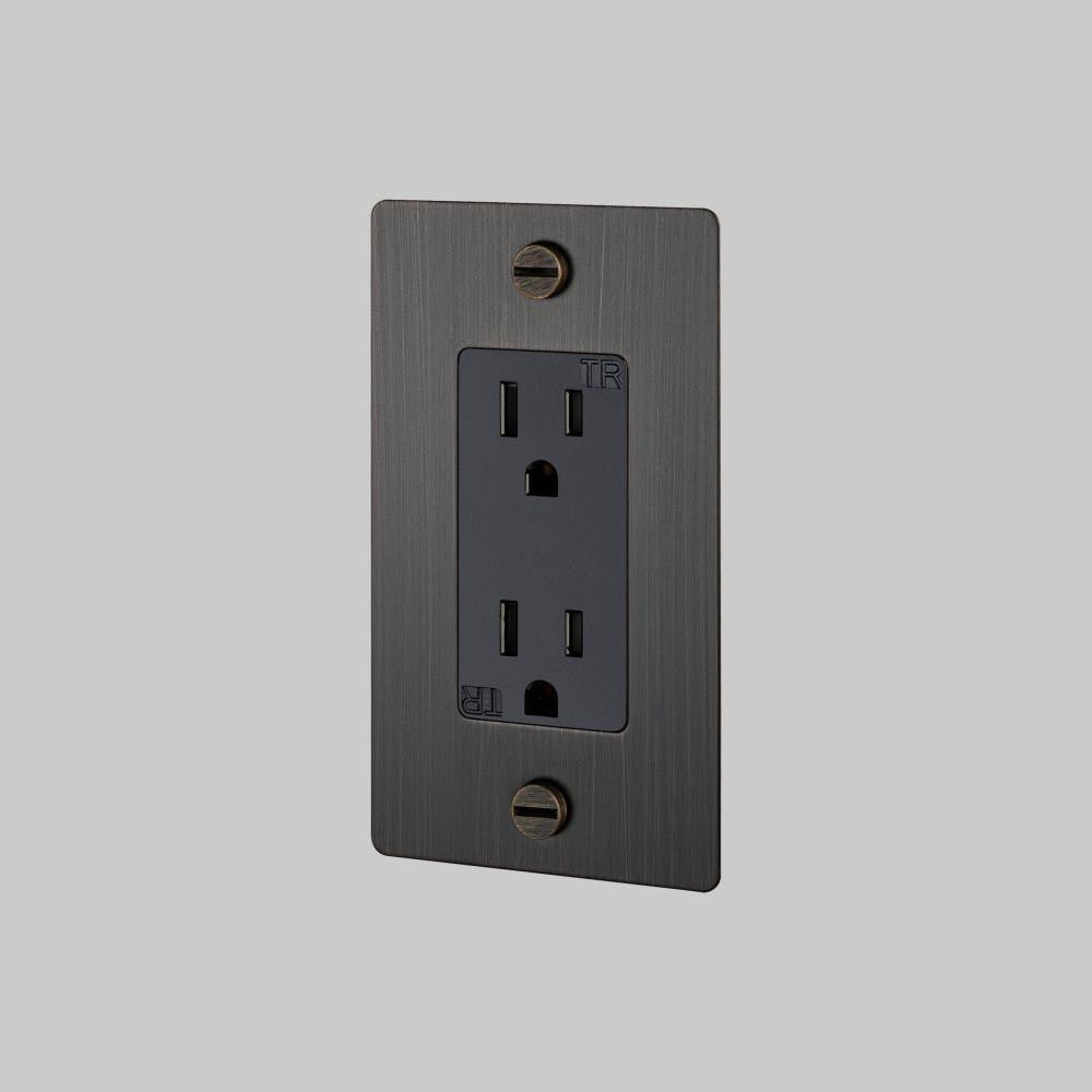 Buster + Punch 1G Duplex Outlet, Without Logo, Smoked Bronze