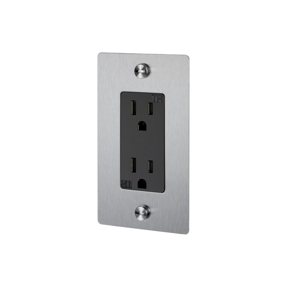 Buster + Punch Buster + Punch 1G Duplex Outlet Steel