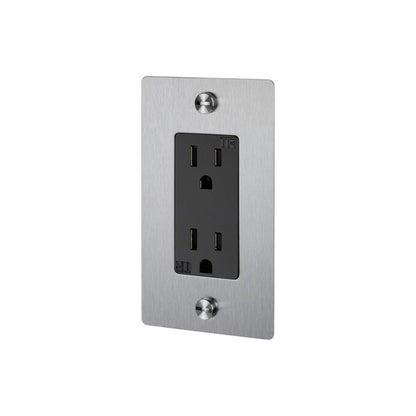 Buster + Punch Buster + Punch 1G Duplex Outlet Steel