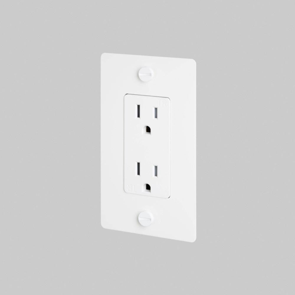 Buster + Punch 1G Duplex Outlet, Without Logo, White