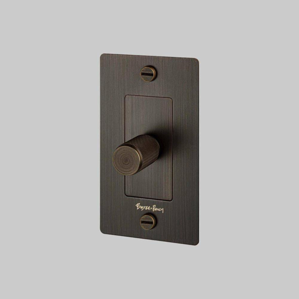 Buster + Punch 1G Incandescent Dimmer Switch, With Logo, Smoked Bronze