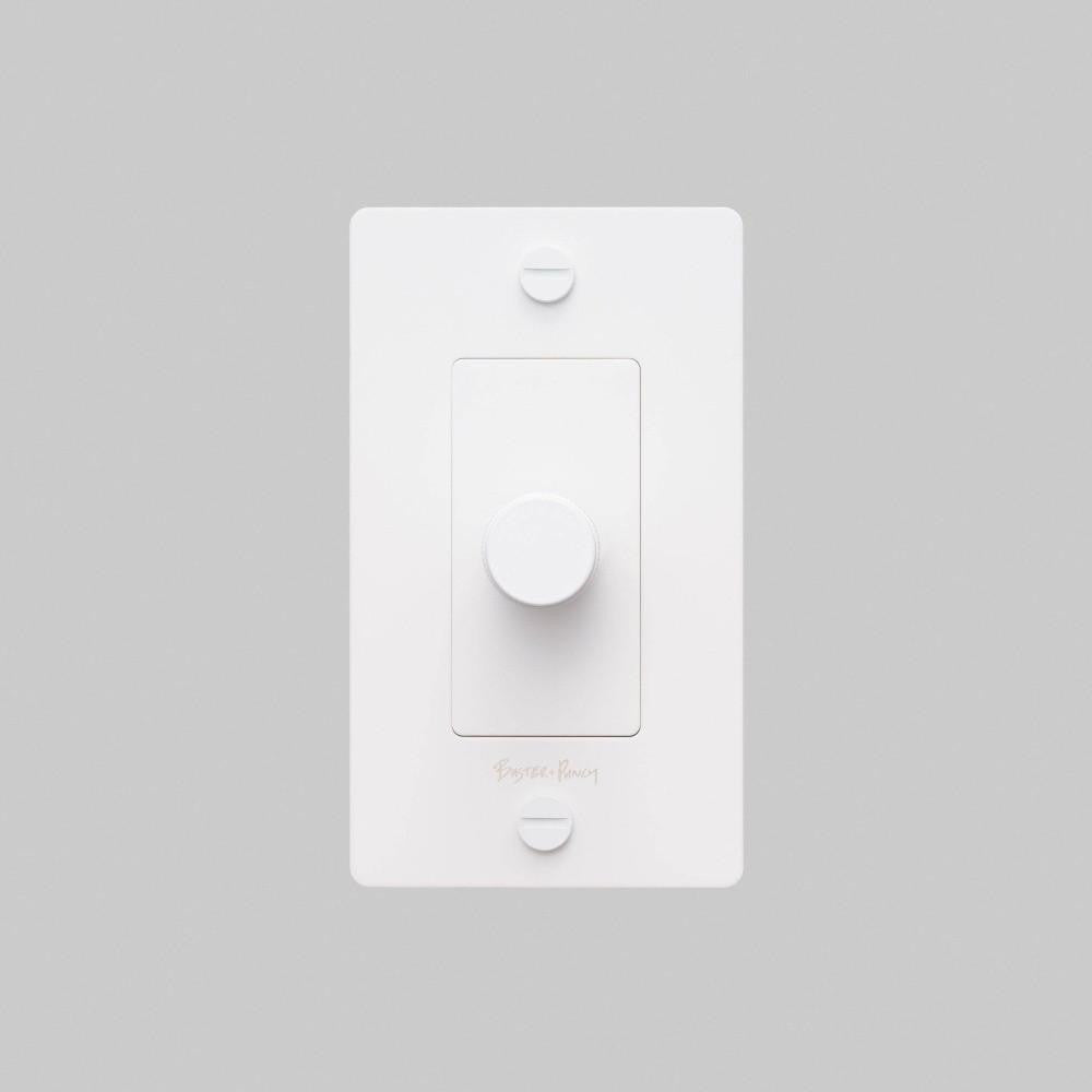 Buster + Punch 1G Incandescent Dimmer Switch, With Logo, White