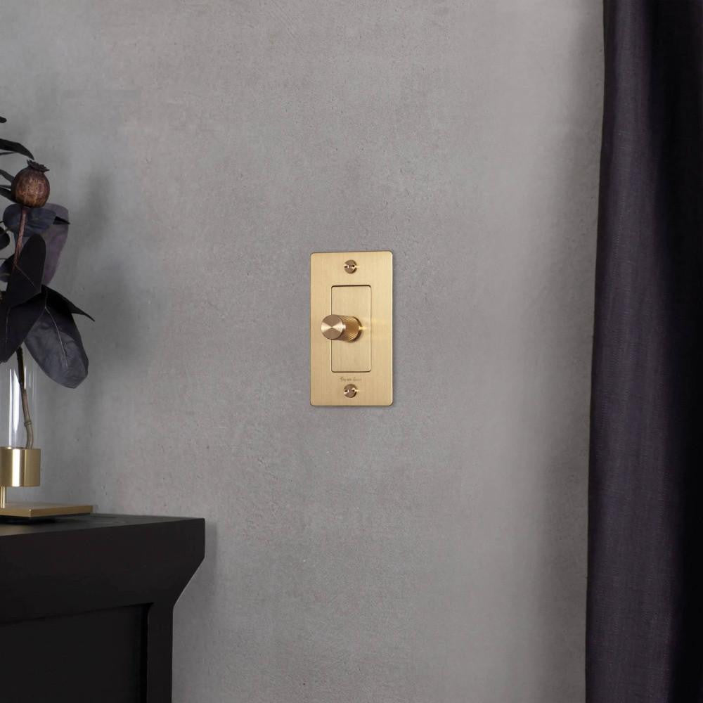 Buster + Punch 1G Incandescent Dimmer Switch, Without Logo, Brass