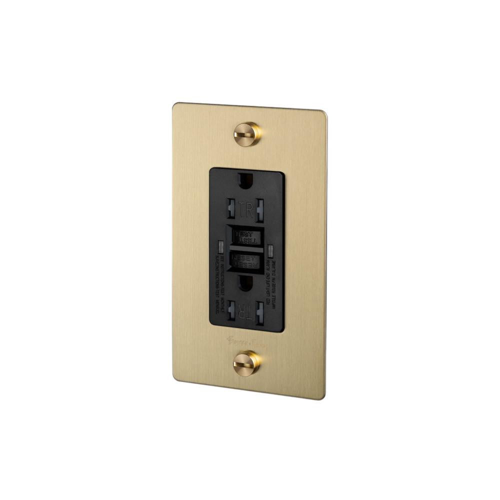 Buster + Punch Buster + Punch 1G Metal Duplex GFCI Outlet Brass