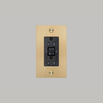 Buster + Punch 1G Metal Duplex Gfci Outlet, With Logo, Brass
