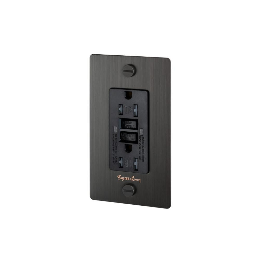 Buster + Punch Buster + Punch 1G Metal Duplex GFCI Outlet Smoked Bronze