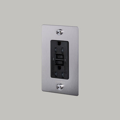 Buster + Punch 1G Metal Duplex Gfci Outlet, With Logo, Steel