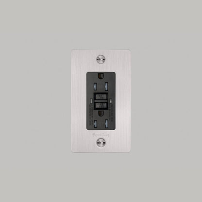 Buster + Punch 1G Metal Duplex Gfci Outlet, With Logo, Steel
