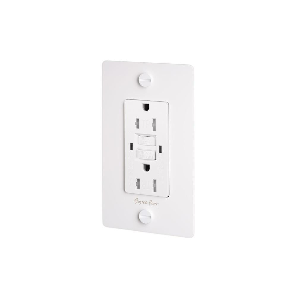 Buster + Punch Buster + Punch 1G Metal Duplex GFCI Outlet White