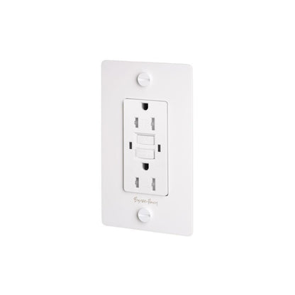 Buster + Punch Buster + Punch 1G Metal Duplex GFCI Outlet White