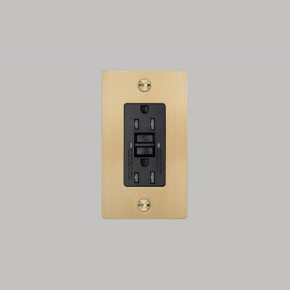 Buster + Punch 1G Metal Duplex Gfci Outlet, Without Logo, Brass