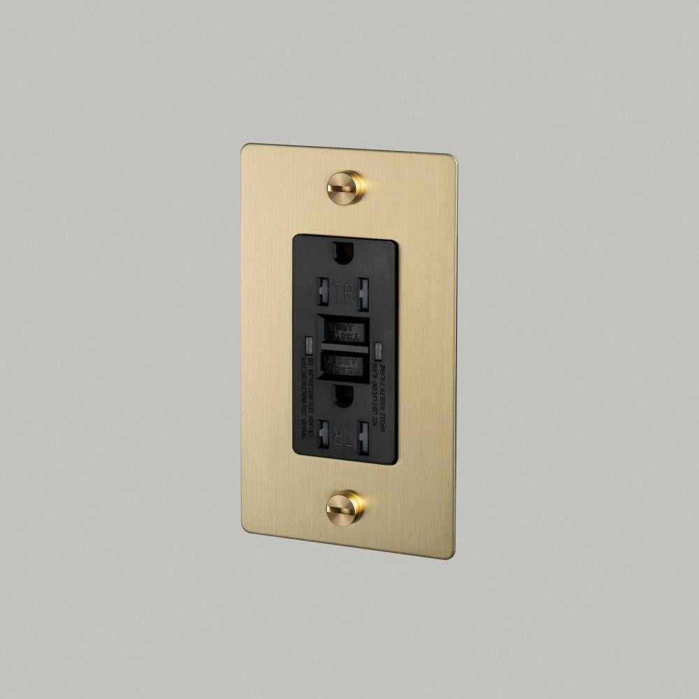 Buster + Punch 1G Metal Duplex Gfci Outlet, Without Logo, Brass