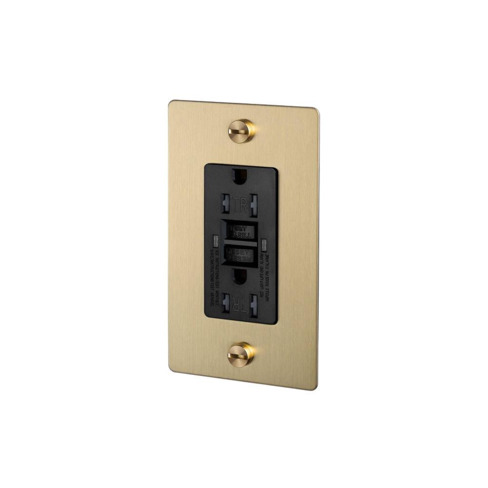 Buster + Punch Buster + Punch 1G Metal Duplex GFCI Outlet Brass