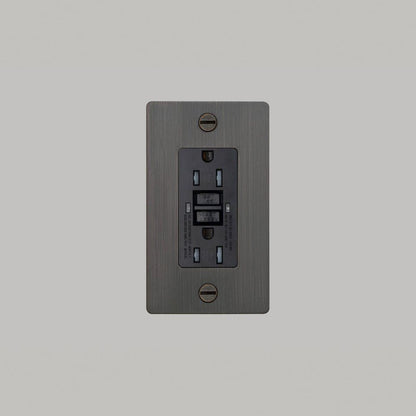 Buster + Punch 1G Metal Duplex Gfci Outlet, Without Logo, Smoked Bronze