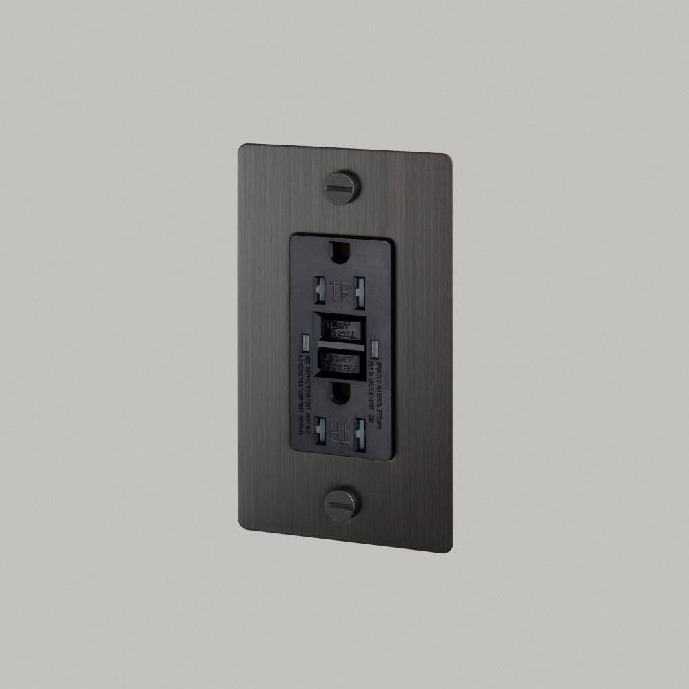 Buster + Punch 1G Metal Duplex Gfci Outlet, Without Logo, Smoked Bronze