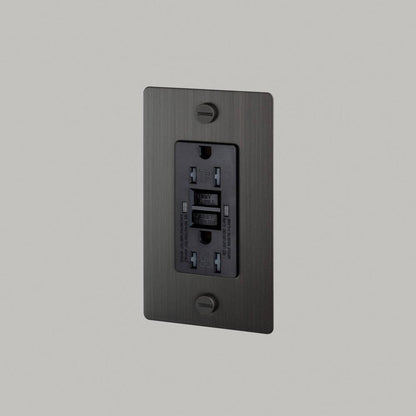 Buster + Punch 1G Metal Duplex Gfci Outlet, Without Logo, Smoked Bronze