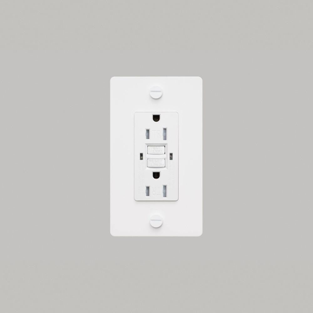 Buster + Punch 1G Metal Duplex Gfci Outlet, Without Logo, White