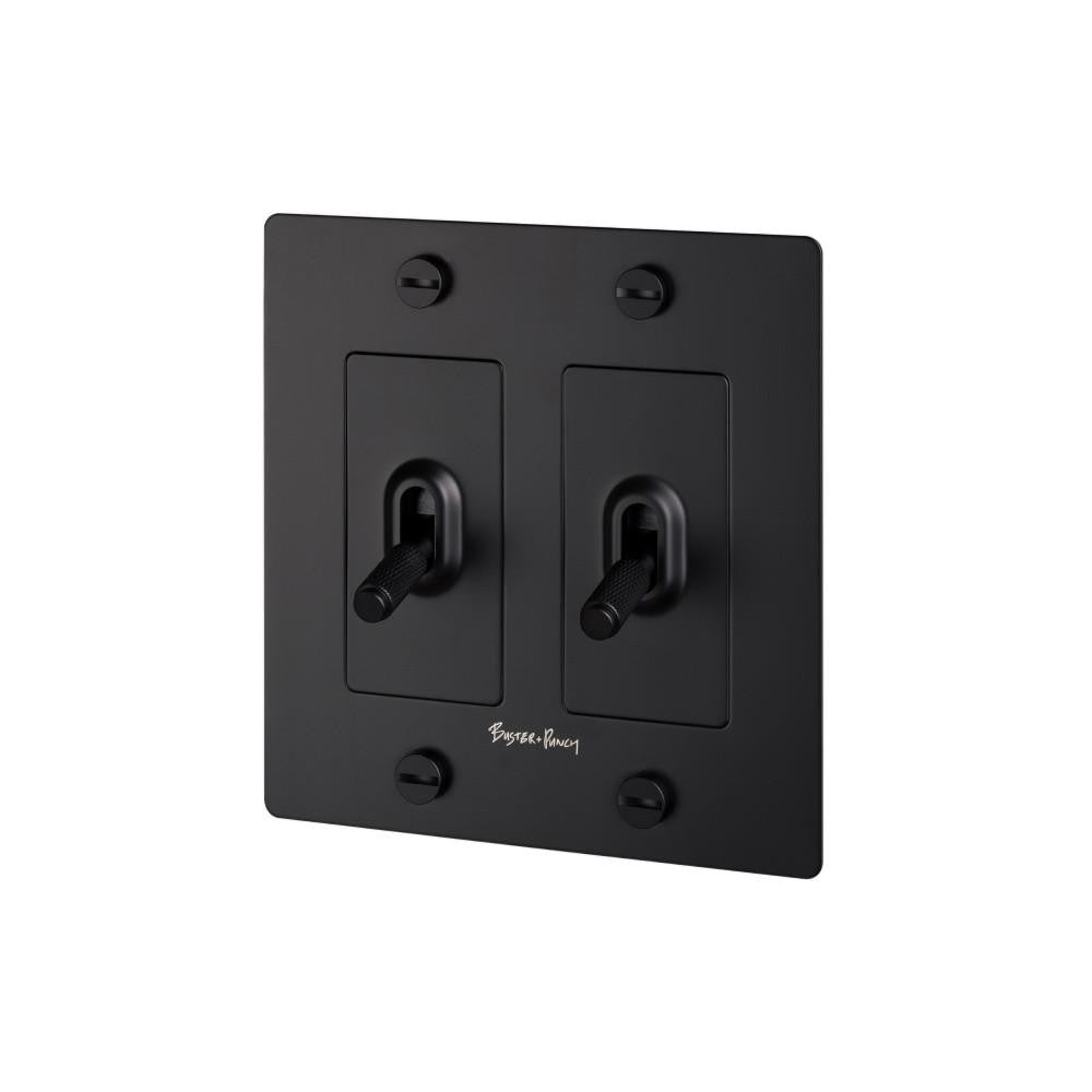 Buster + Punch Buster + Punch 2-Gang Toggle Switch Black