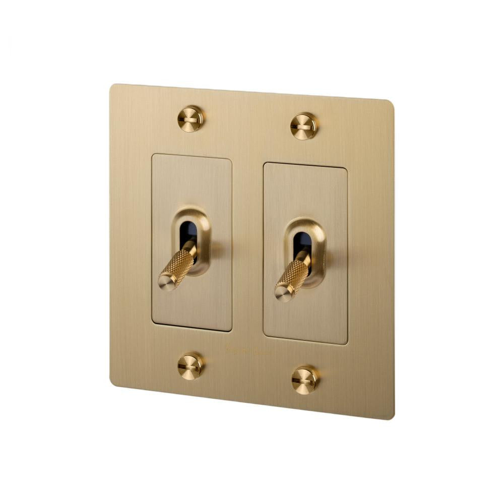 Buster + Punch Buster + Punch 2-Gang Toggle Switch Brass