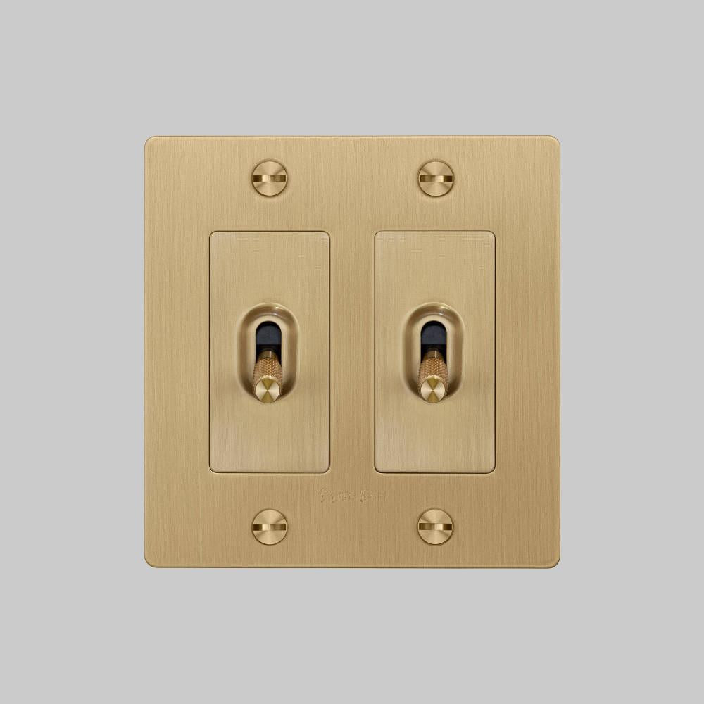 Buster + Punch 2G Toggle Switch, Logo, Brass